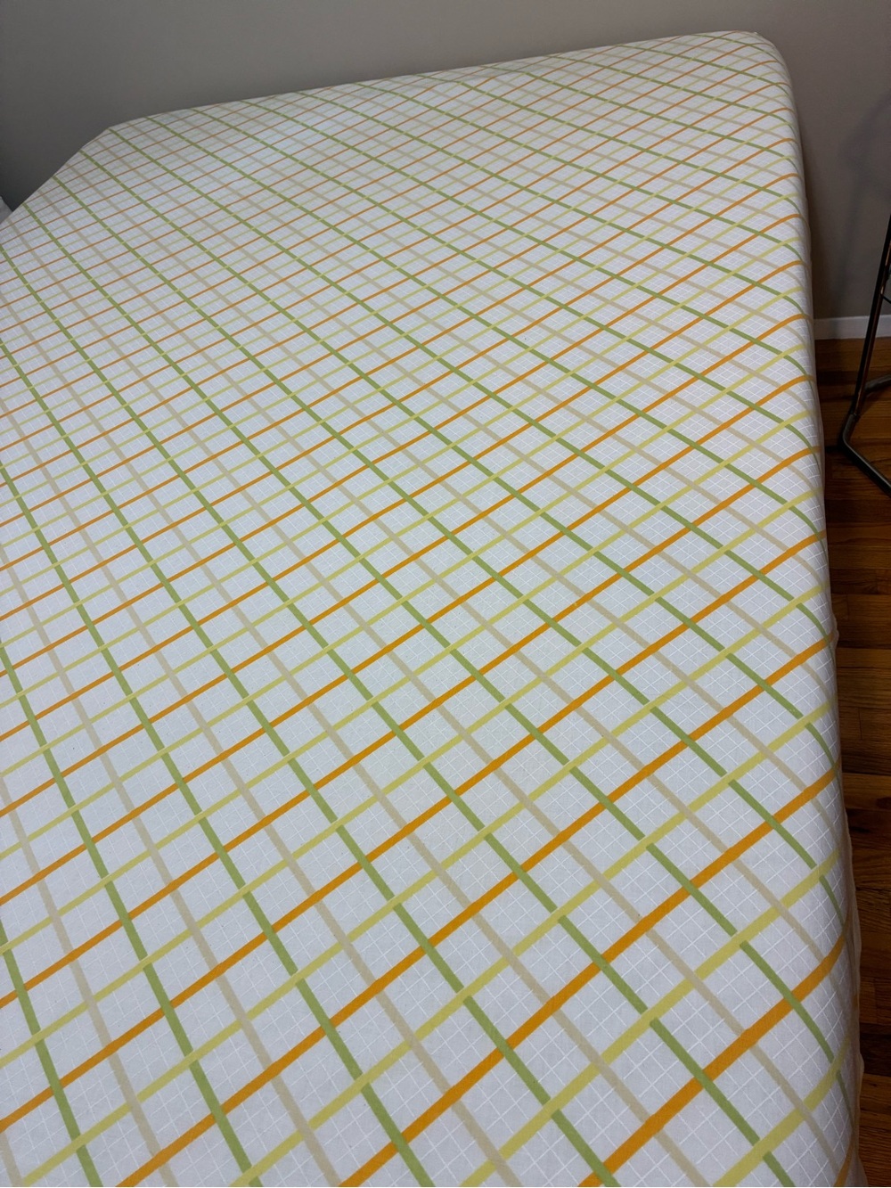 White Plaid Fitted Sheet- Vintage Morgan Jones